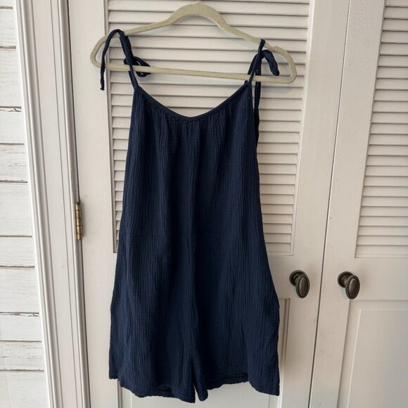 Navy Blue 100% cotton Romper - Picture 1 of 5